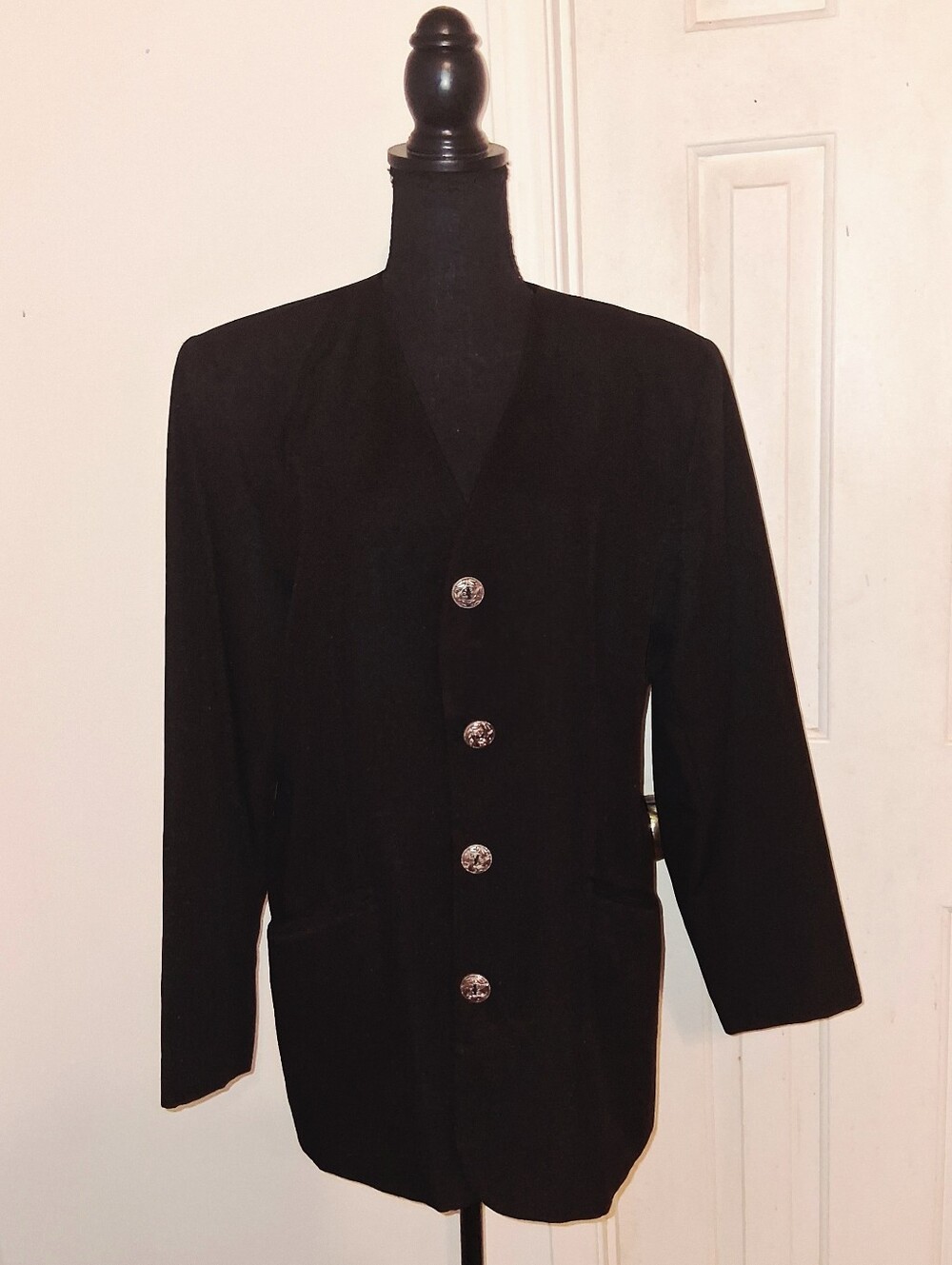 Classic Black Button-Front Blazer